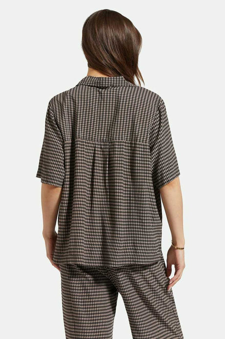 
       Back Fit Image | Hudson Lounge S/S Woven Shirt - Washed Black/Cinder Grey Diamond Check
     