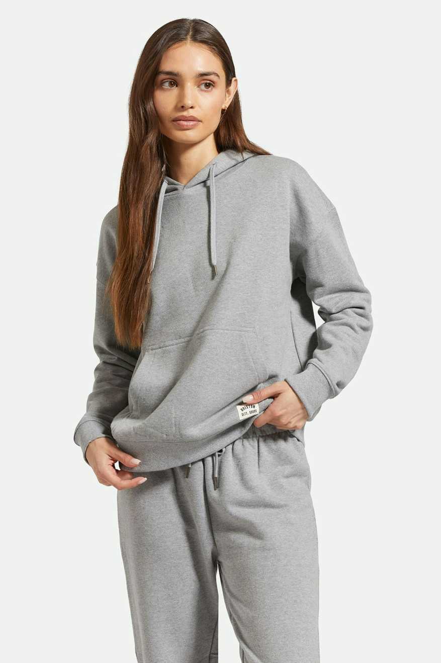 
       Women&#39;s Front Fit | Cross Loop French Terry Hoodie - Heather Grey
     