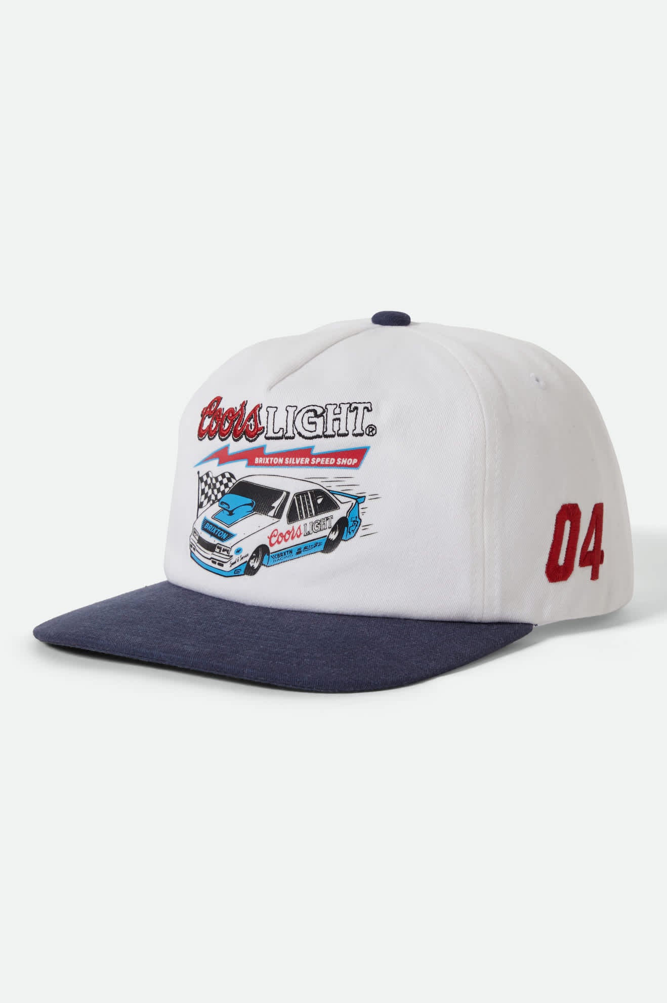 Unisex Coors Light Blower Snapback in the color White/Coors Navy - Front Product View