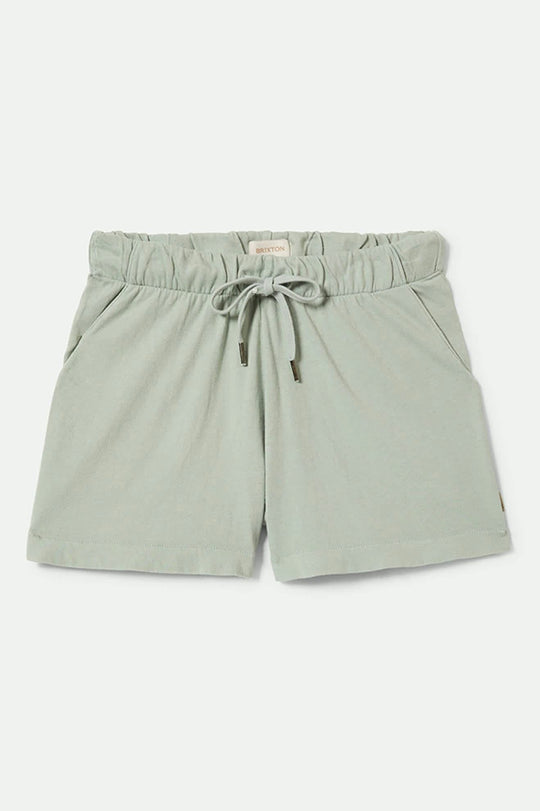 
       Women&#39;s Carefree Organic Garment Dyed Lounge Short in the color Sage Green - Front Product View
     