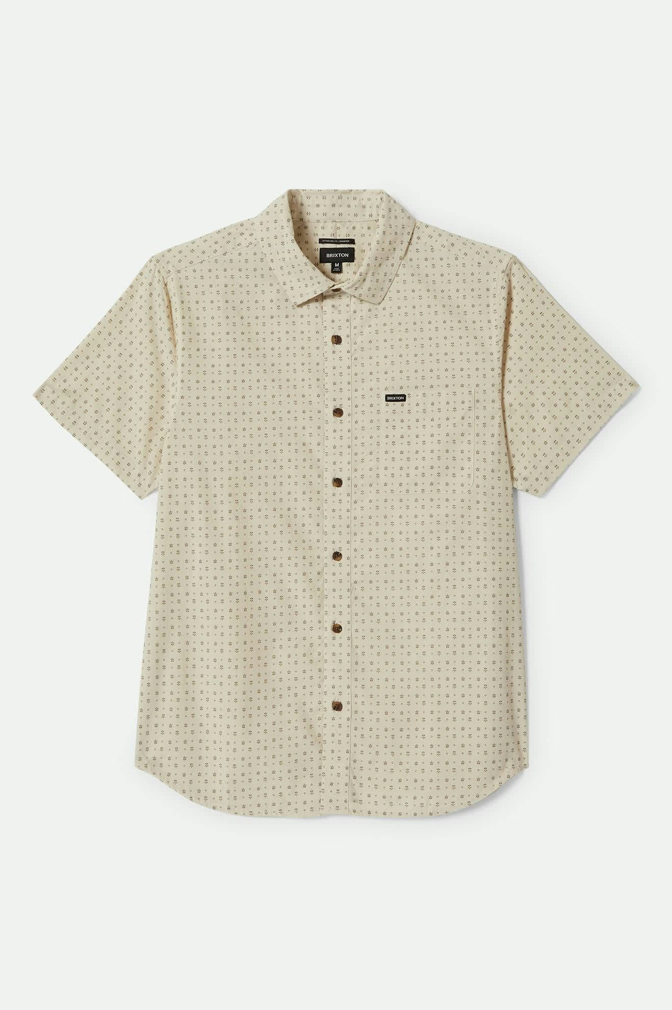 
       Men&#39;s Charter Print S/S Shirt in the color Off White/Micro Floral - Front Product View
     