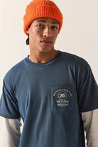 Men's 76 Truck Stop Pocket T-Shirt in the color Washed Navy - Additional Fit image