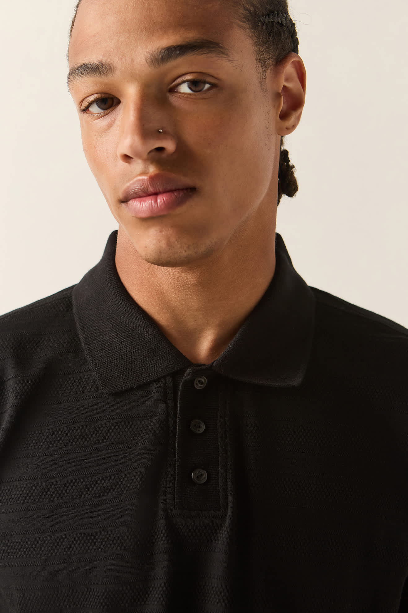 Men's Stereo Polo in the color Black - Additional Fit image