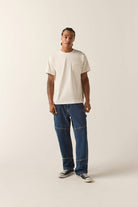 Men's Builders Carpenter Pant in the color Dark Denim - Additional Fit image