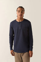 Men's Baseline Waffle Knit Top in the color Navy - Men's Front View