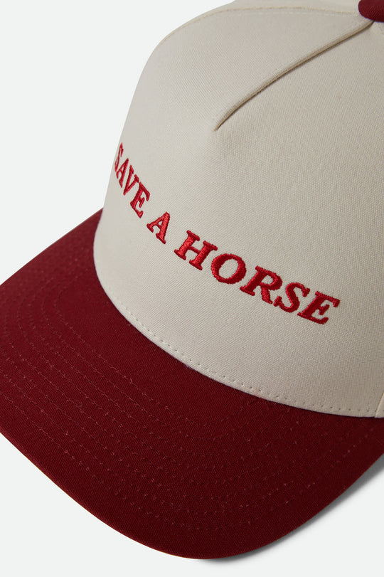 
       Women&#39;s Save A Horse Netplus Snapback in the color Crimson/Off White - Additional Style View
     