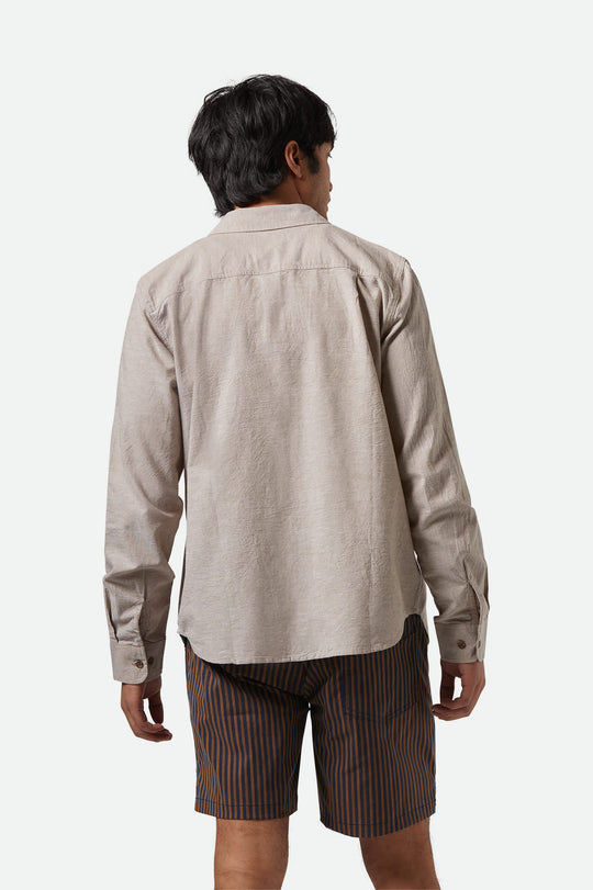 
       Men&#39;s The Daily Cotton L/S Shirt  in the color Khaki - Men&#39;s Back View
     