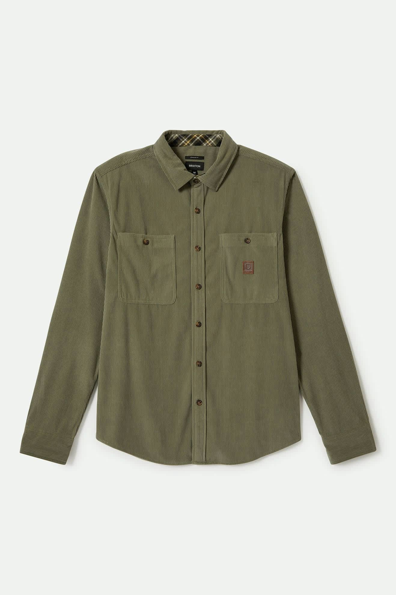 
       Men&#39;s The Field Corduroy L/S Overshirt in the color Military Olive - Front Product View
     