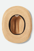 Women's Odessa Straw Packable Cowboy Hat in the color Tan/Sunrise Blue - Additional Laydown image