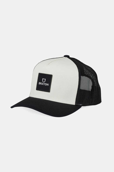 Brixton Men's Alpha Block Netplus Trucker Hat - Black/Off White/Black | Main