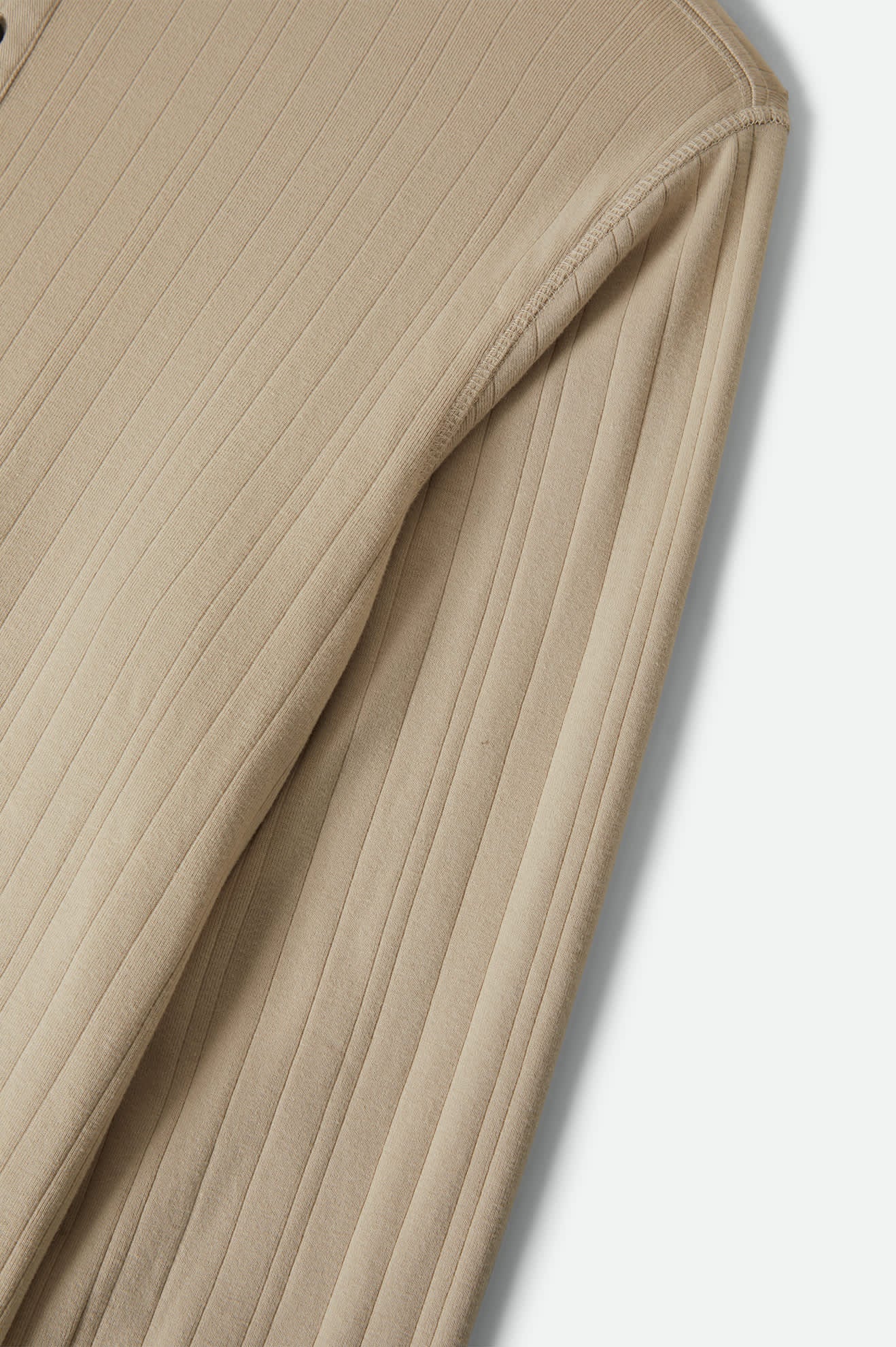 Men's Vintage Ribbed L/S Henley in the color Beige - Additional Laydown image