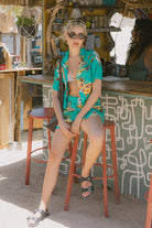 Women's Campos Lounge Short in the color Retro Green Flor Campos - Men's Lifestyle image