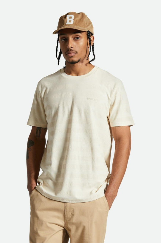 
       Brixton The City Jacquard Stripe S/S Tee - Whitecap
     