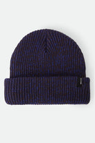 Unisex Chunky Heist Beanie in the color Marled Navy/Caramel - Front Product View