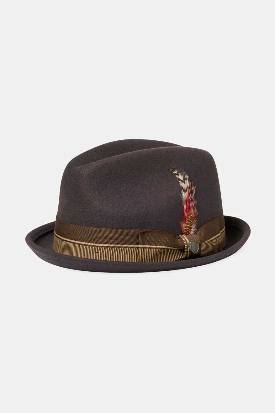 
       Brixton Unisex 20th Anniversary Gain Fedora - Chocolate/Gold | Main
     