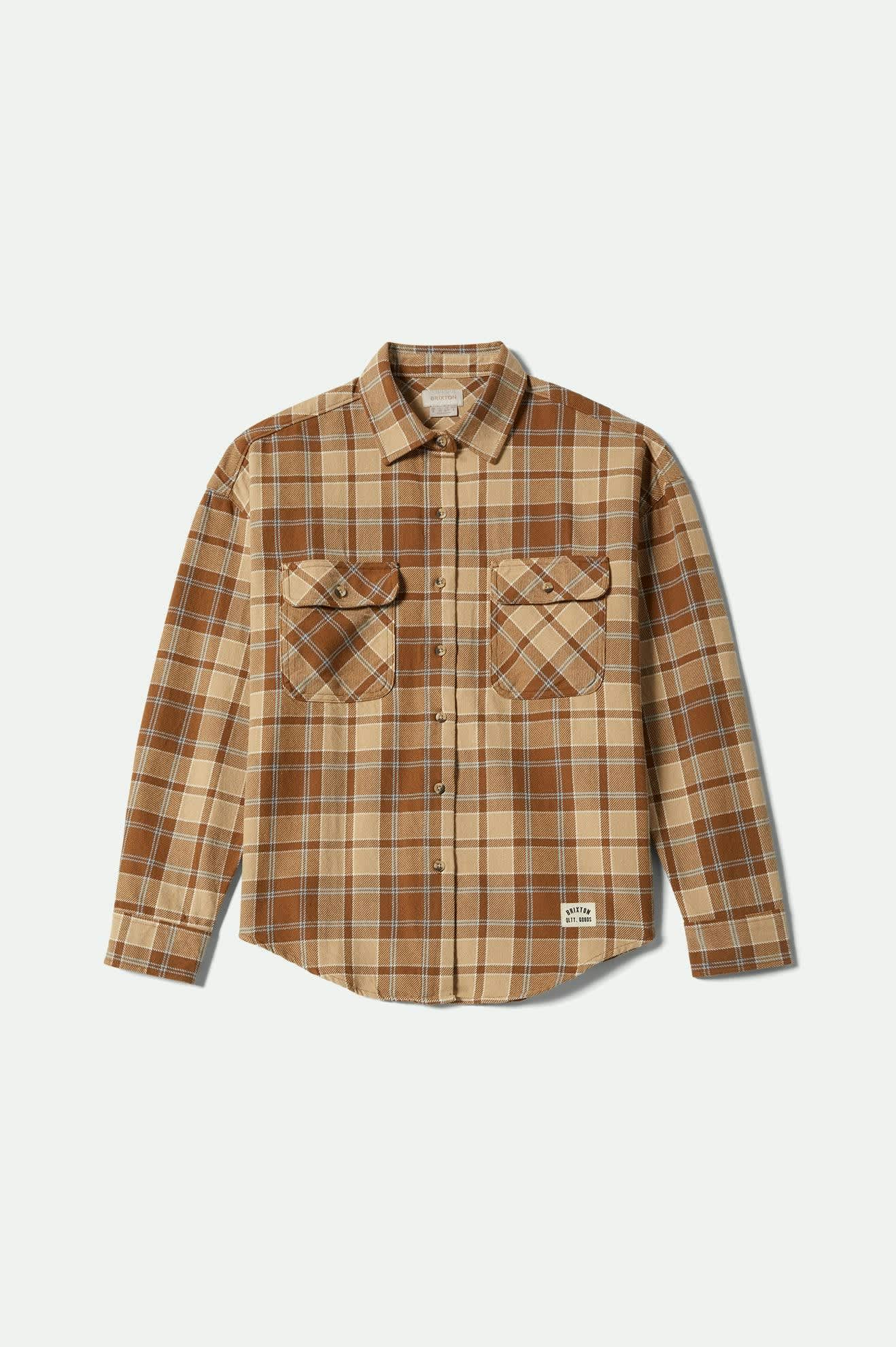 Women's Bowery Vintage L/S Overshirt in the color Washed Copper - Front Product View