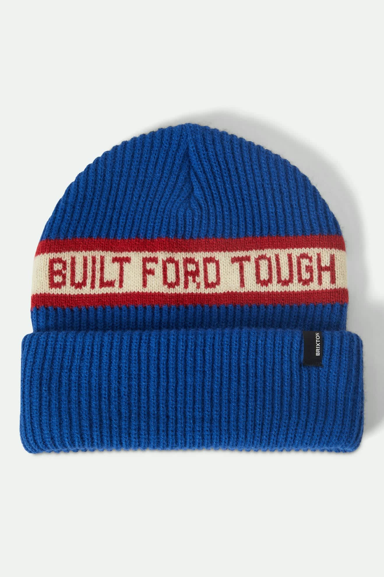 Unisex Ford Built Tough Beanie in the color Ford Blue - Front Product View