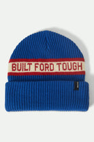 Unisex Ford Built Tough Beanie in the color Ford Blue - Front Product View