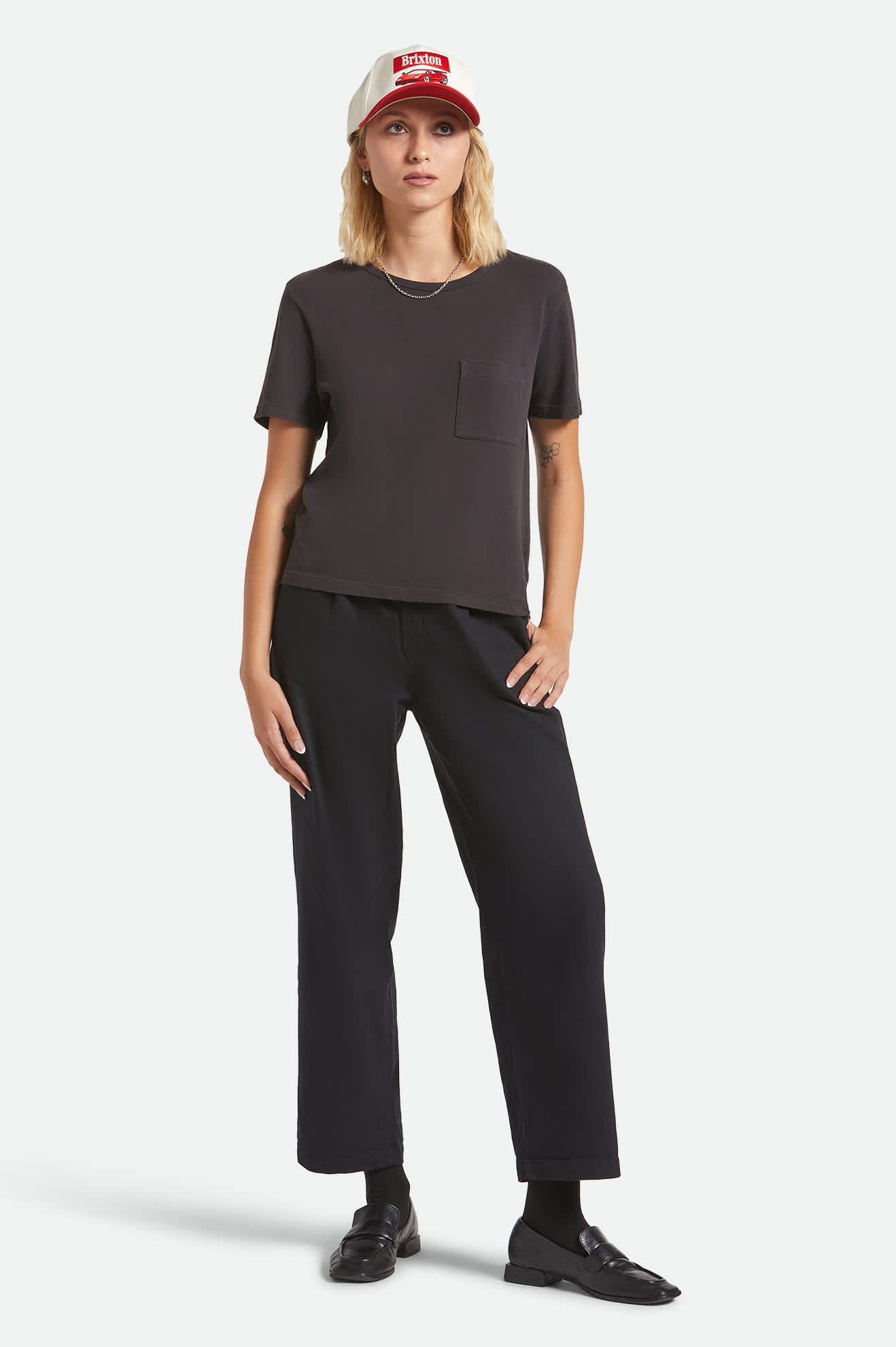 Women's Carefree Organic Garment Dye Perfect T-Shirt in the color Black - Additional Fit image