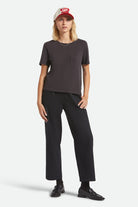 Women's Carefree Organic Garment Dye Perfect T-Shirt in the color Black - Additional Fit image