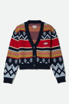 Women's Winter Racing Cardigan in the color Multi Racing Stripe - Front Product View