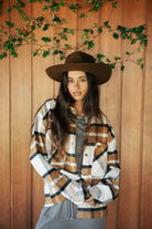 Women's Bowery Women's Soft Brushed L/S Flannel in the color Washed Copper - Women's Front View