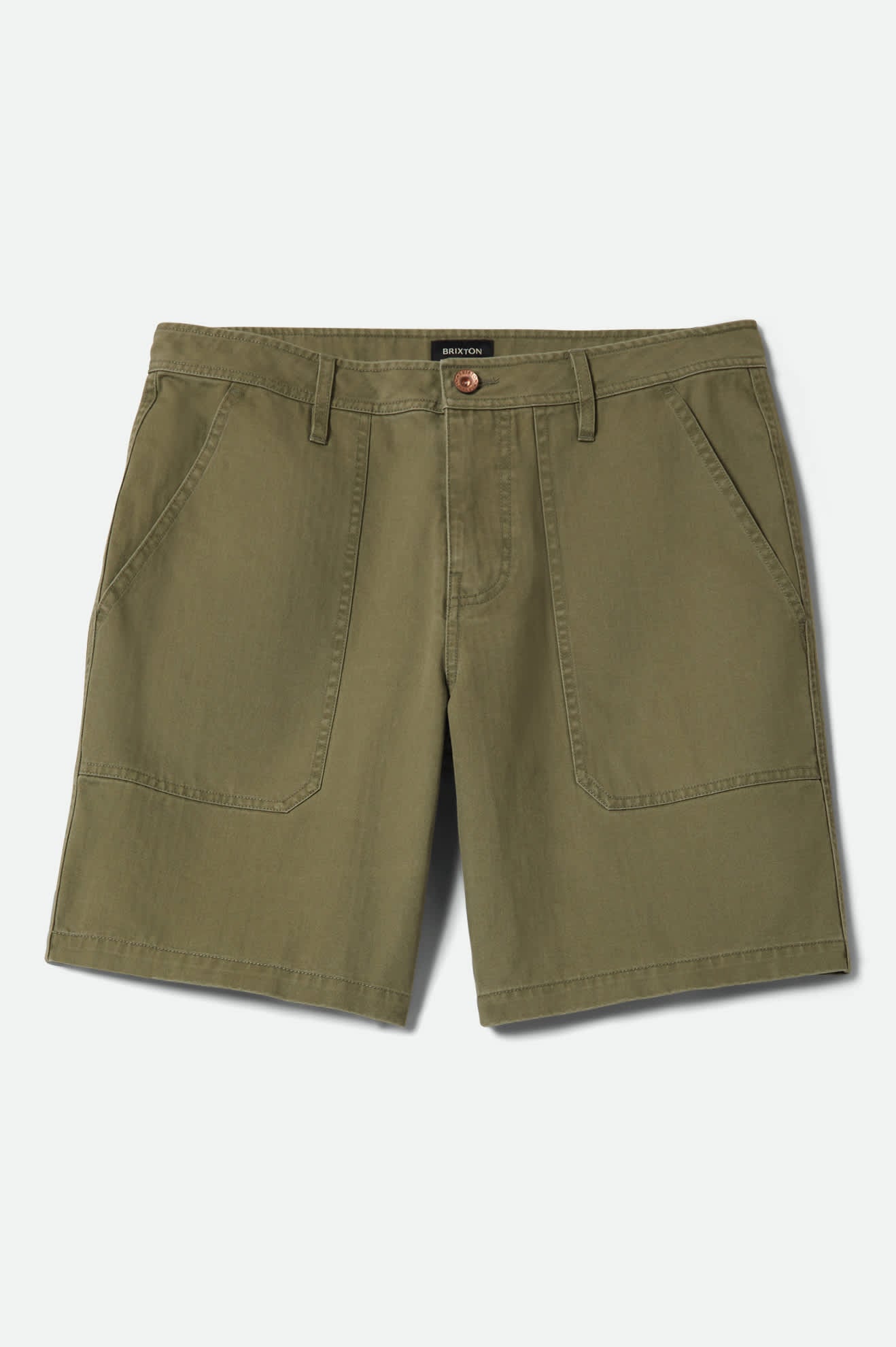 Men's Surplus Vintage Wash Herringbone Short in the color Washed Olive Green - Front Product View
