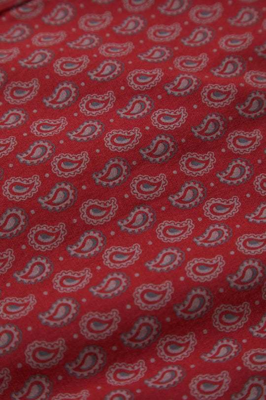 
       Men&#39;s Charter Print S/S Shirt in the color Rust Red/Paisley - Additional Style View
     