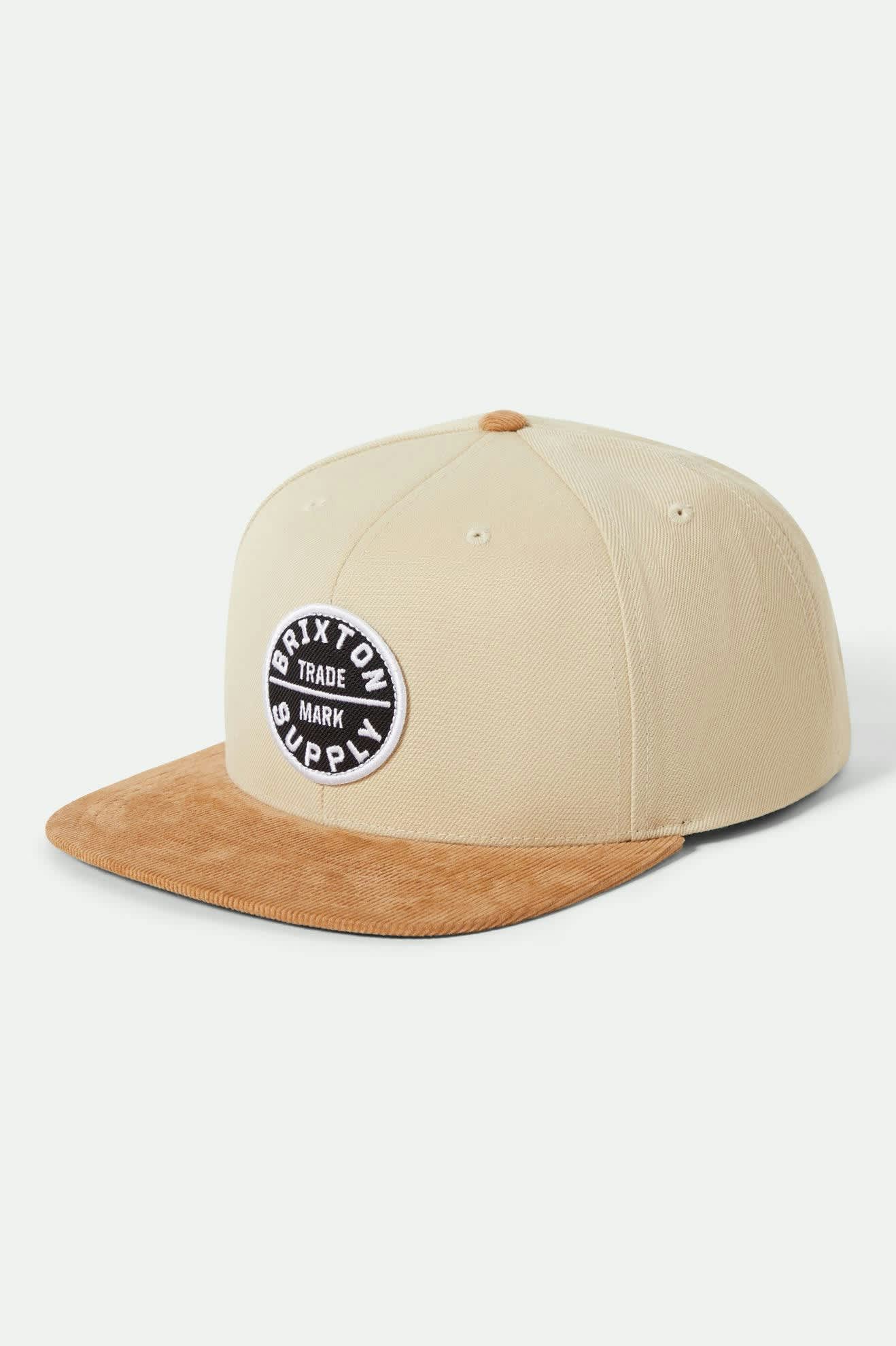 Unisex Oath III Snapback in the color Sand/Light Brown Corduroy - Front Product View
