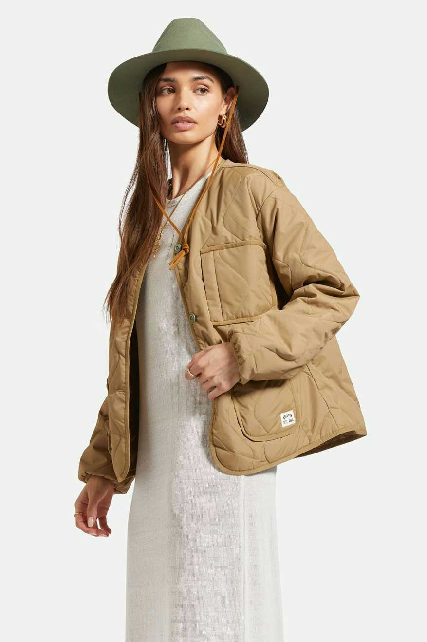 
       Women&#39;s Side Fit | Delilah Quilted Jacket - Khaki
     