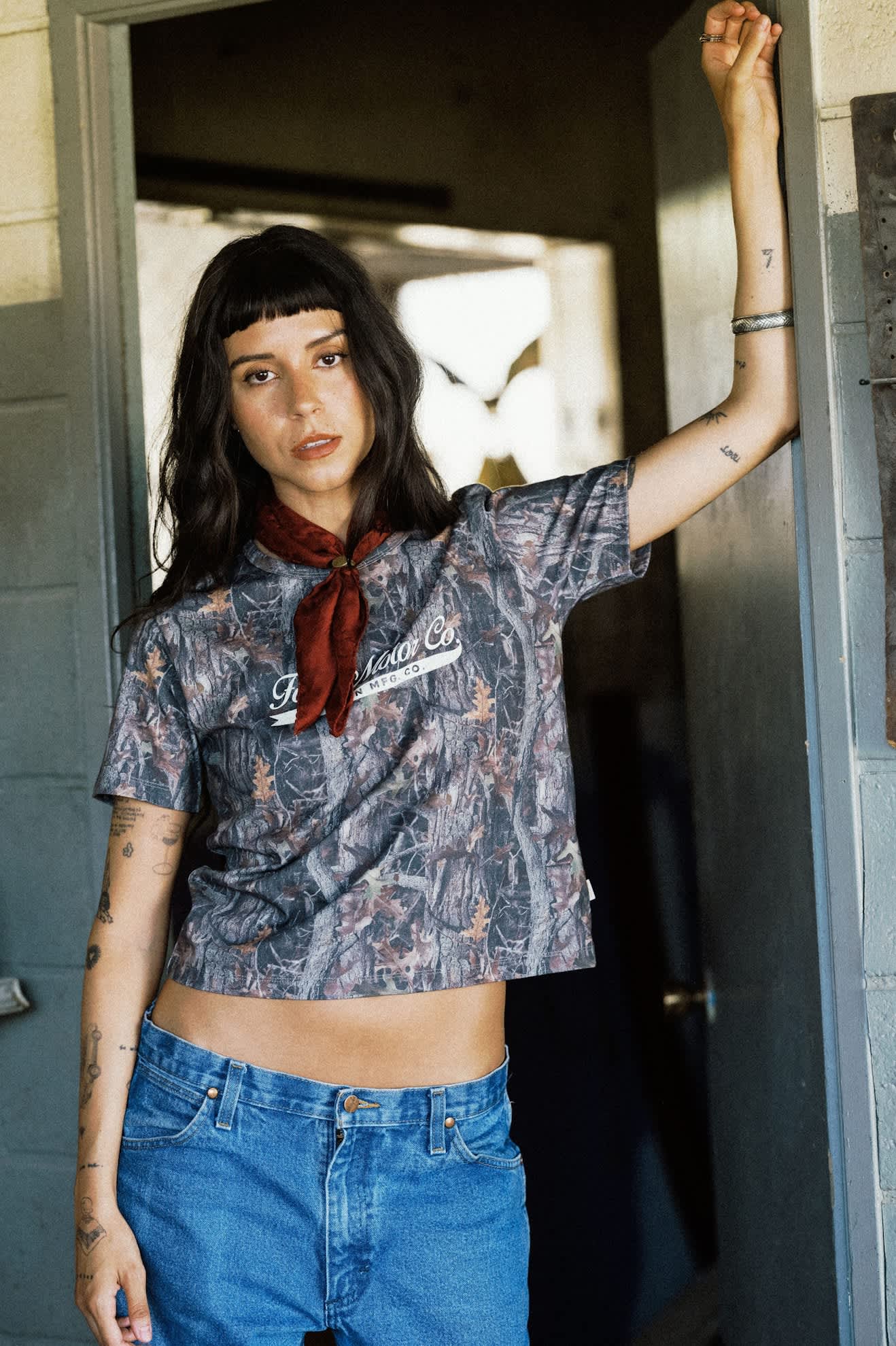 Women's Ford x Brixton T-Shirt in the color Boxwood Green - Women's Lifestyle image