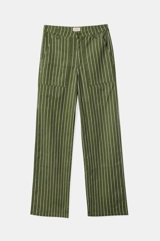 
       Brixton Women&#39;s Vintage Military Lightweight Pant - Olive Surplus/Whitecap Pinstripe | Main
     