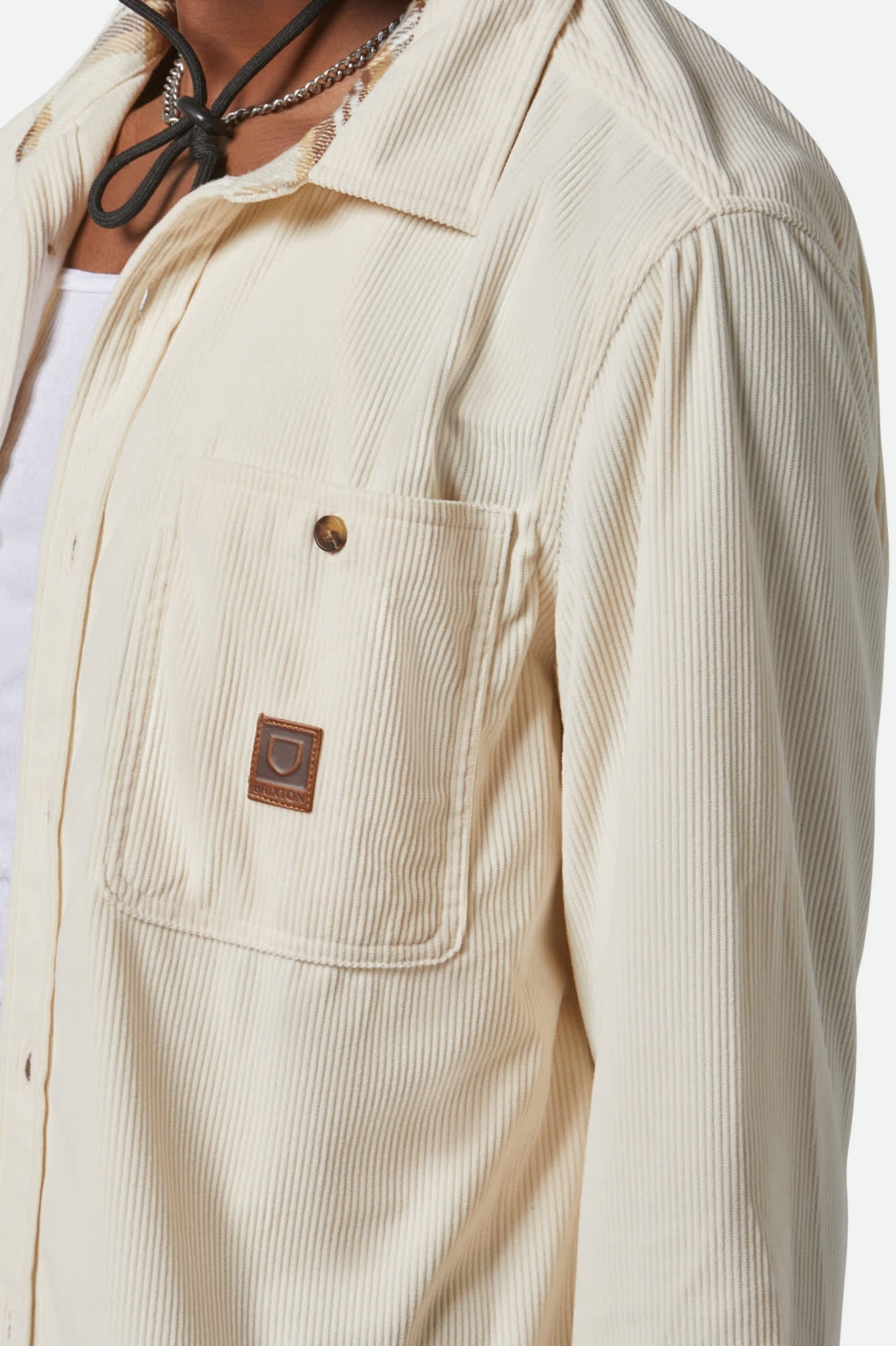 
       Men&#39;s The Field Corduroy L/S Overshirt in the color Whitecap - Additional Fit View
     