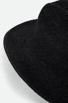Women's Odessa Straw Packable Cowboy Hat in the color Black - Additional Laydown image