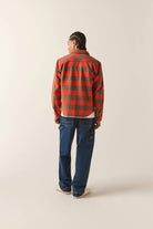 Men's Bowery Heavyweight Flannel in the color Washed Red/Grey - Additional Fit image
