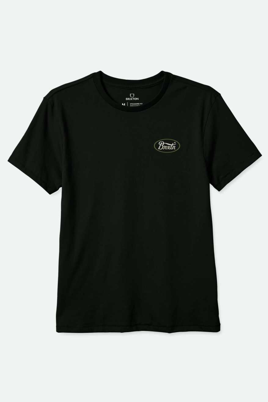 
       Brixton Parsons S/S Tailored T-Shirt - Black/Bone/Sea Kelp
     