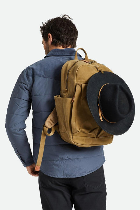 
       Brixton Unisex Traveler Backpack - Olive Brown | Back fit
     