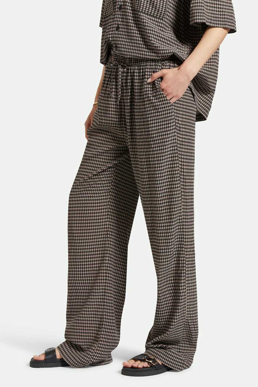 
       Women&#39;s Side Fit | Hudson Lounge Pant - Washed Black/Cinder Grey Diamond Check
     