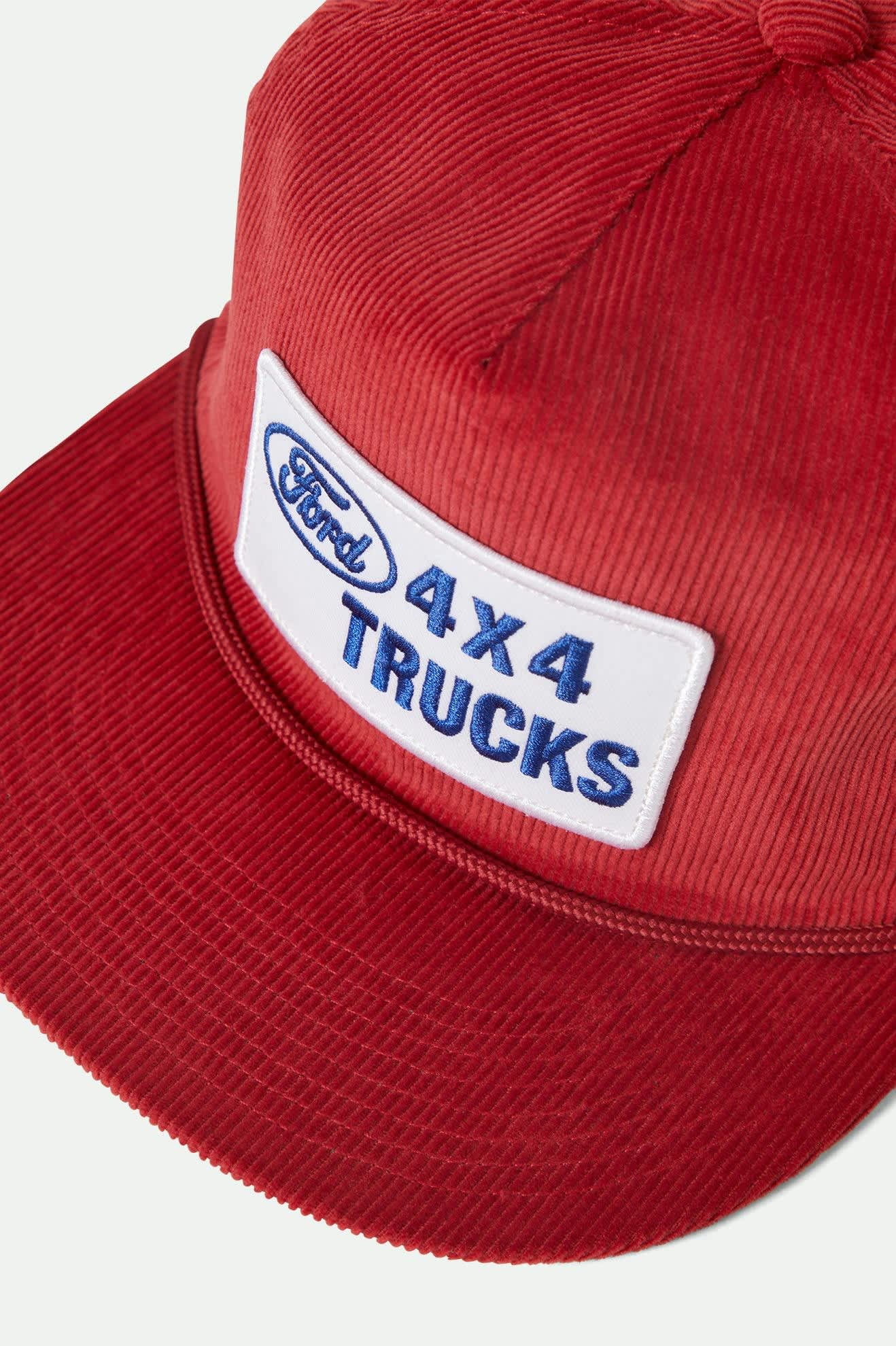 Unisex Ford 4X4 Snapback in the color Candy Apple Red - Additional Laydown image