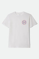 Men's Crest Starline Short Sleeve Standard T-Shirt in the color White/Red/Navy - Front Product View