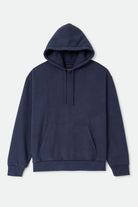 Men's Brixton Baseline Hood Fleece in the color Washed Navy Vintage Wash - Front Product View