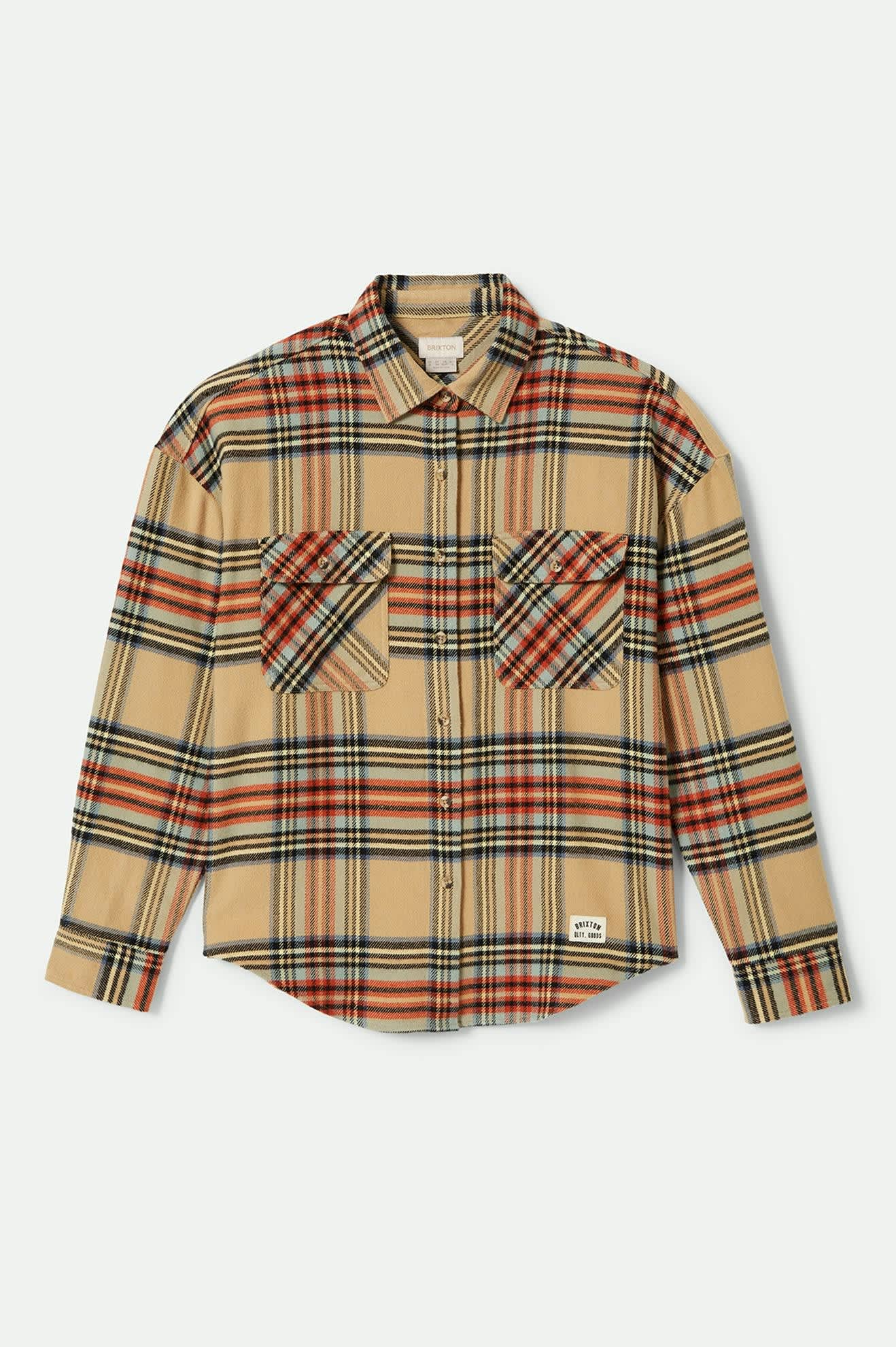 
       Women&#39;s Bowery Women&#39;s Classic L/S Flannel in the color Sand/Burnt Brick/Black Plaid - Front Product View
     