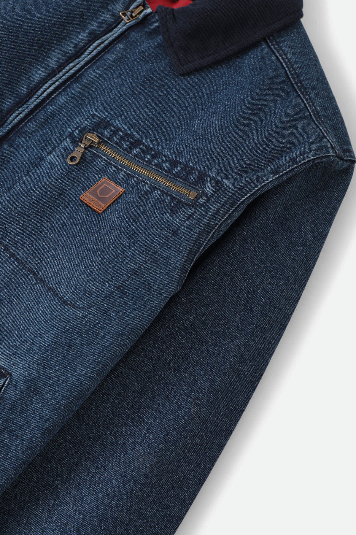 Men's Mechanic Garage Zip Lined Jacket in the color Rinse Denim - Additional Laydown image