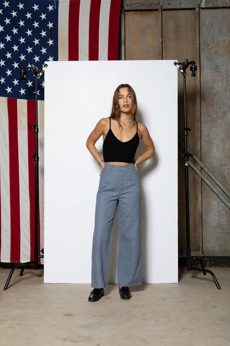 Providence Wide Leg Pant - Flint Blue