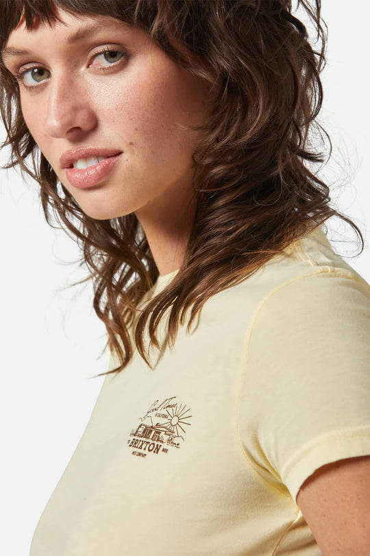 
       Women&#39;s Good T-Shirtimes Fitted Crew T-Shirt in the color Panna Cotta - Additional Fit View
     