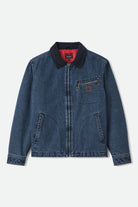 Men's Mechanic Garage Zip Lined Jacket in the color Rinse Denim - Front Product View