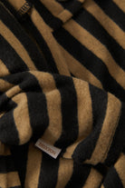 Women's The Audrey Knit Top in the color Washed Black/Khaki Stripe - Additional Laydown image