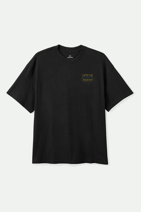 Men's Layin' Low S/S Standard T-Shirt in the color Black - Front Product View