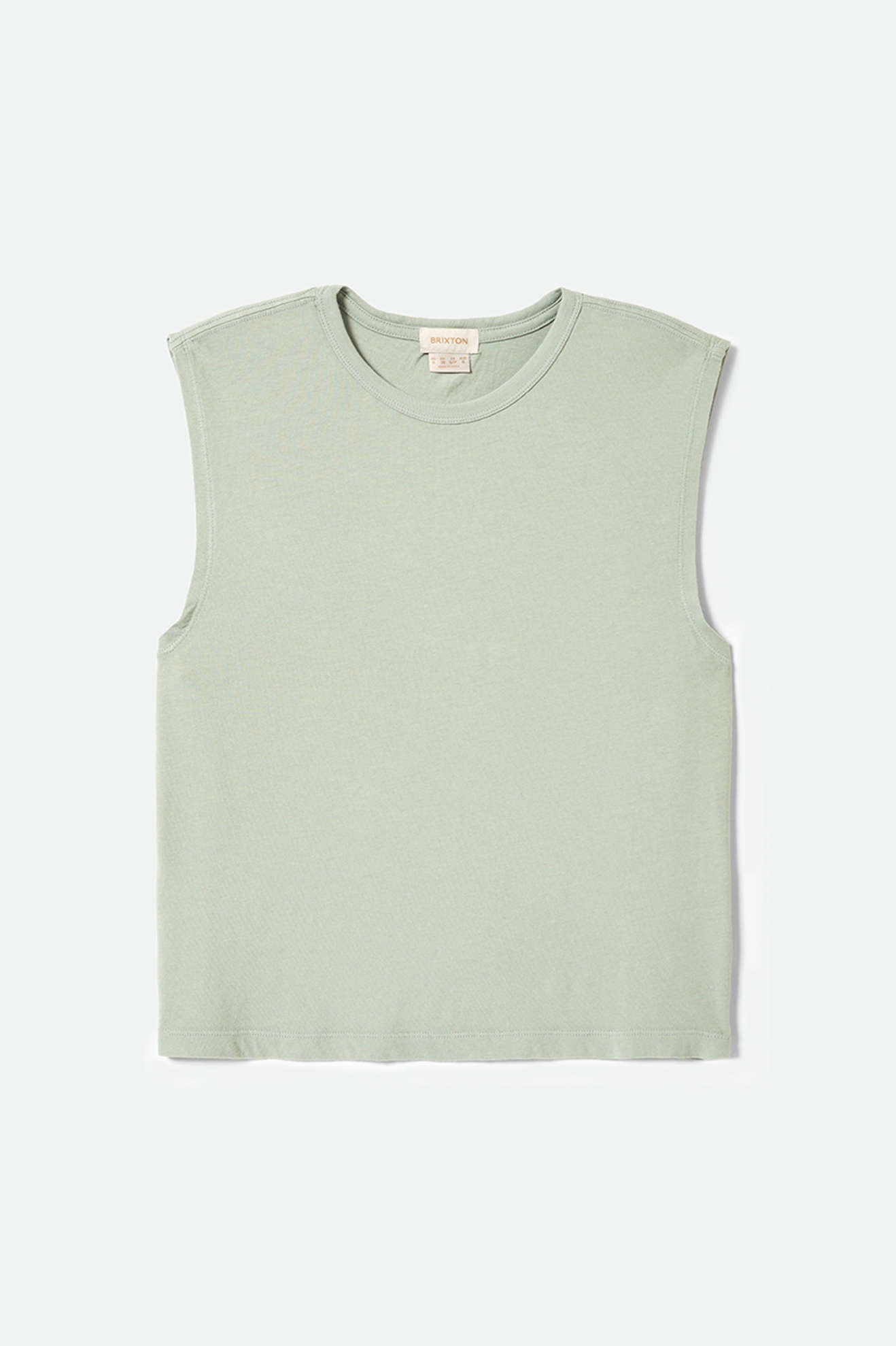 
       Women&#39;s Carefree Organic Garment Dyed Muscle Tank in the color Sage Green - Front Product View
     