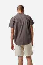 Men's Charter Print S/S Shirt in the color Washed Blue/Sunnaked  Stripe - Men's Back View